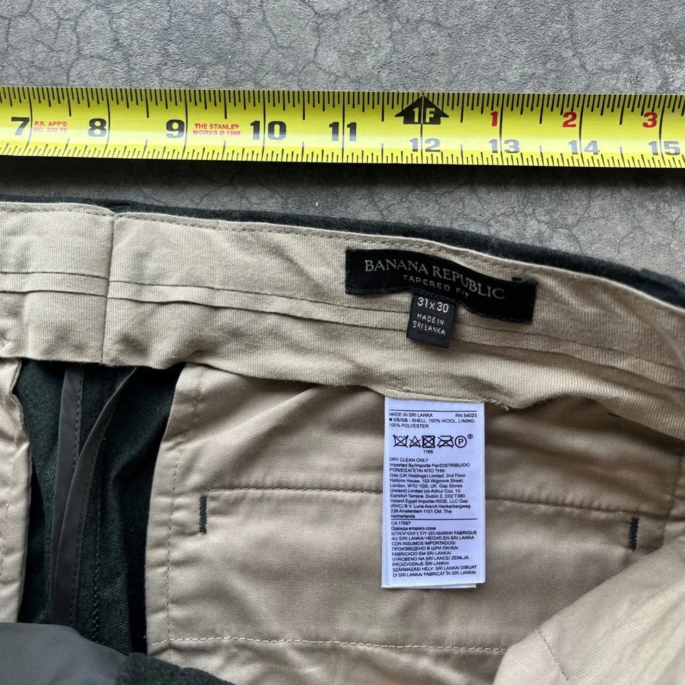 Banana Republic Vitale Barberis Canonico Flannel 120s Wool Tapered Pants 31x30